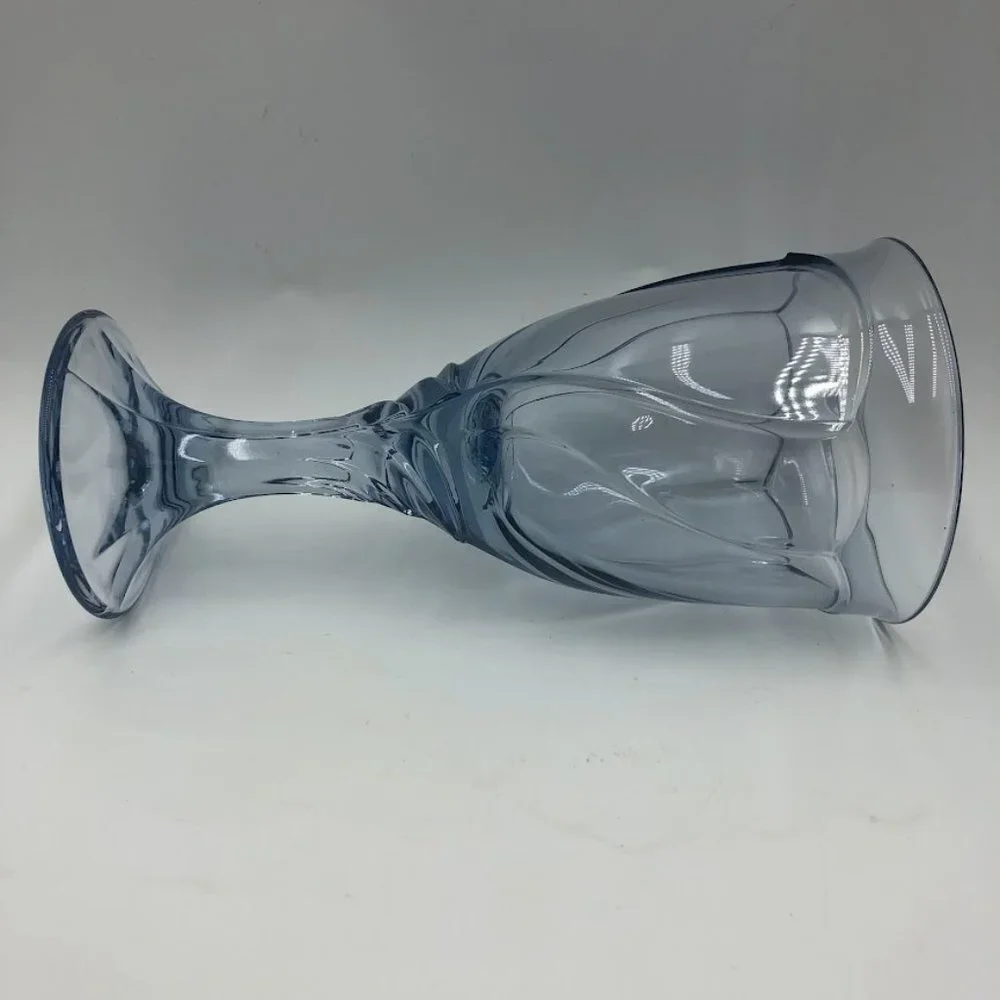 Blue Glass Goblets Set of 2 Collectible Decorative Elegant Drinkware